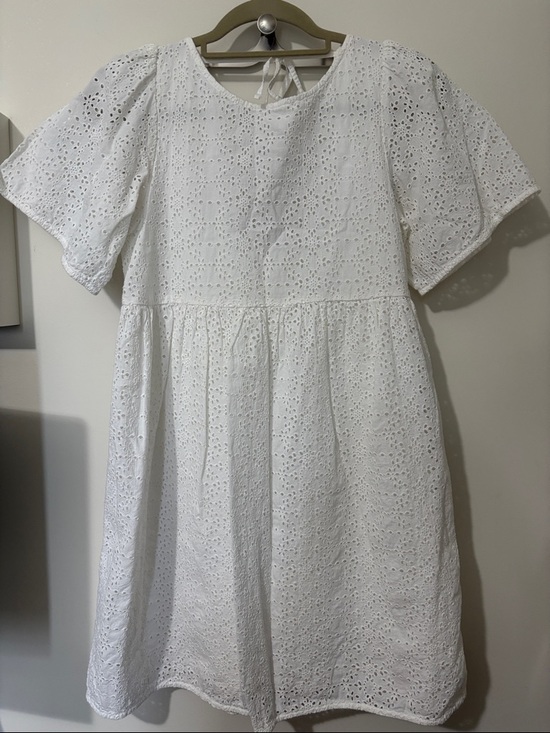 OAK + FORT Dresses & Skirts - OAK + FORT White Eyelet Babydoll Dress Size S